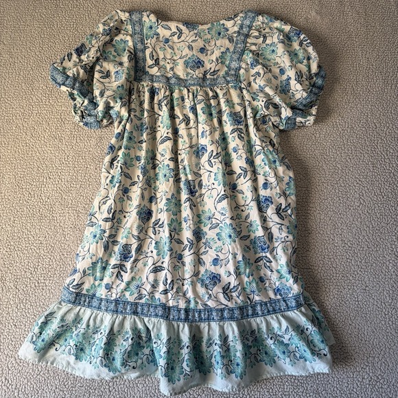Old Navy Boho Floral Blue Dress Size Large Women's Cottagecore Casual- Lined - Picture 6 of 11
